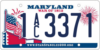 MD license plate 1AC3371