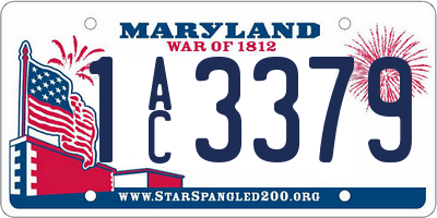 MD license plate 1AC3379