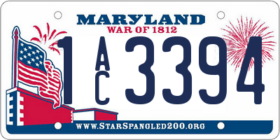 MD license plate 1AC3394