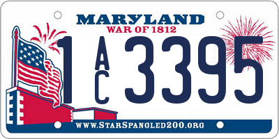 MD license plate 1AC3395