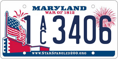 MD license plate 1AC3406