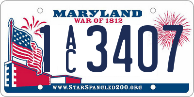 MD license plate 1AC3407