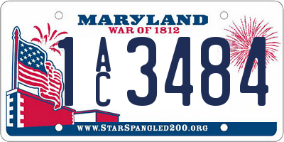 MD license plate 1AC3484