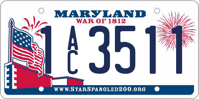 MD license plate 1AC3511
