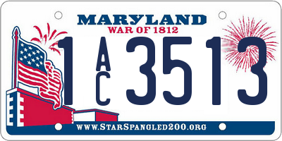 MD license plate 1AC3513