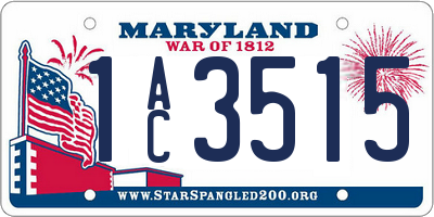 MD license plate 1AC3515