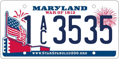 MD license plate 1AC3535