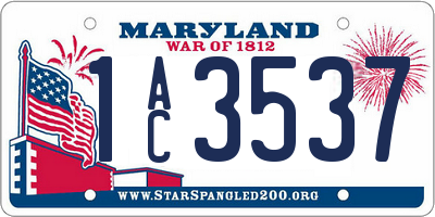 MD license plate 1AC3537