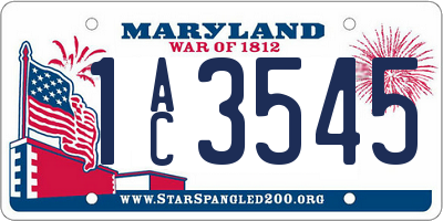 MD license plate 1AC3545
