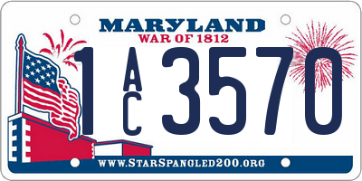 MD license plate 1AC3570