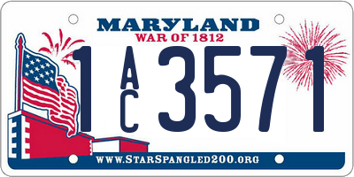 MD license plate 1AC3571