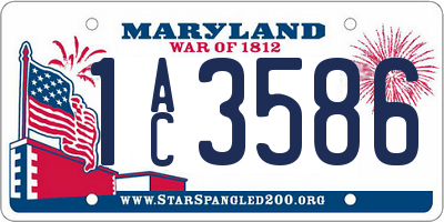 MD license plate 1AC3586