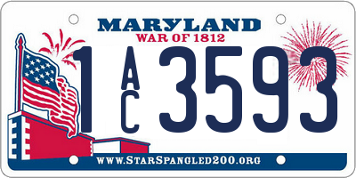 MD license plate 1AC3593