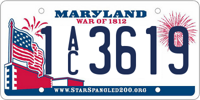 MD license plate 1AC3619