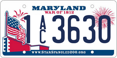 MD license plate 1AC3630