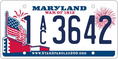 MD license plate 1AC3642