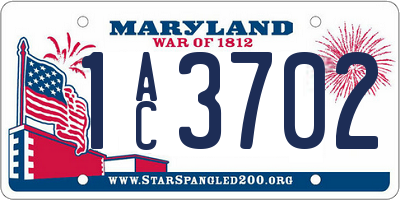 MD license plate 1AC3702
