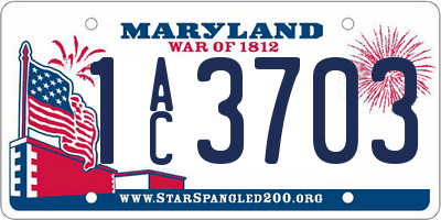MD license plate 1AC3703