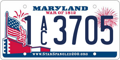 MD license plate 1AC3705