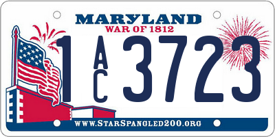 MD license plate 1AC3723