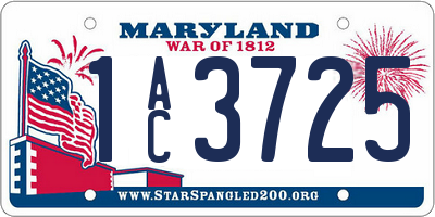 MD license plate 1AC3725