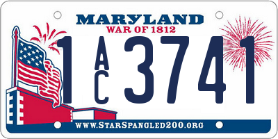 MD license plate 1AC3741