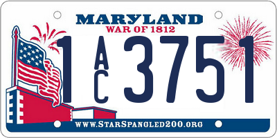 MD license plate 1AC3751