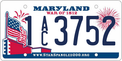 MD license plate 1AC3752