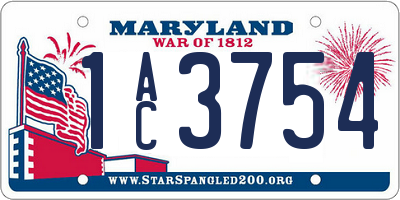 MD license plate 1AC3754