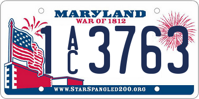 MD license plate 1AC3763