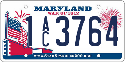 MD license plate 1AC3764