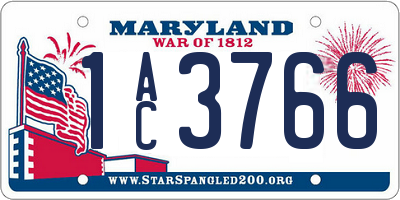 MD license plate 1AC3766