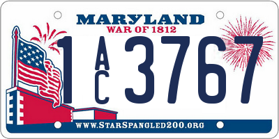 MD license plate 1AC3767