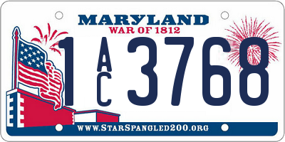 MD license plate 1AC3768