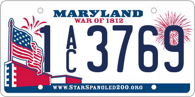 MD license plate 1AC3769