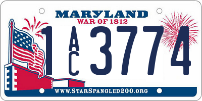 MD license plate 1AC3774