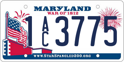 MD license plate 1AC3775
