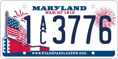 MD license plate 1AC3776