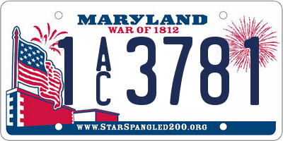MD license plate 1AC3781