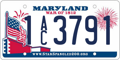 MD license plate 1AC3791