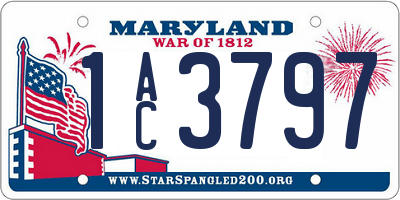 MD license plate 1AC3797