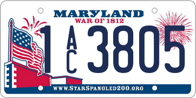 MD license plate 1AC3805