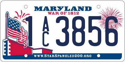 MD license plate 1AC3856