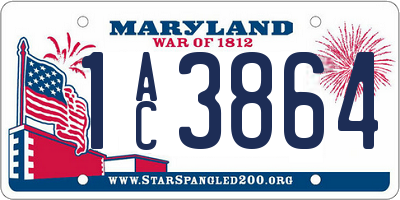 MD license plate 1AC3864