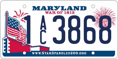 MD license plate 1AC3868