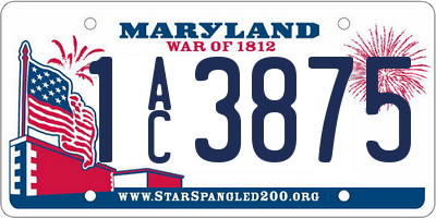 MD license plate 1AC3875