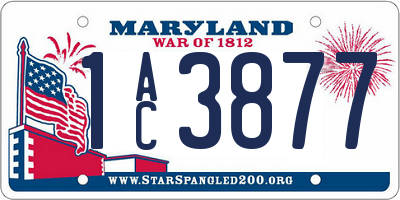 MD license plate 1AC3877