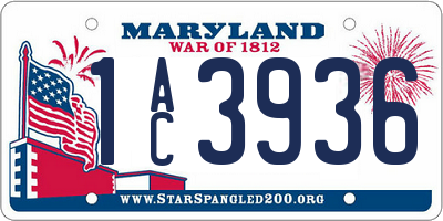 MD license plate 1AC3936