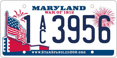 MD license plate 1AC3956