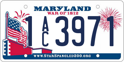 MD license plate 1AC3971